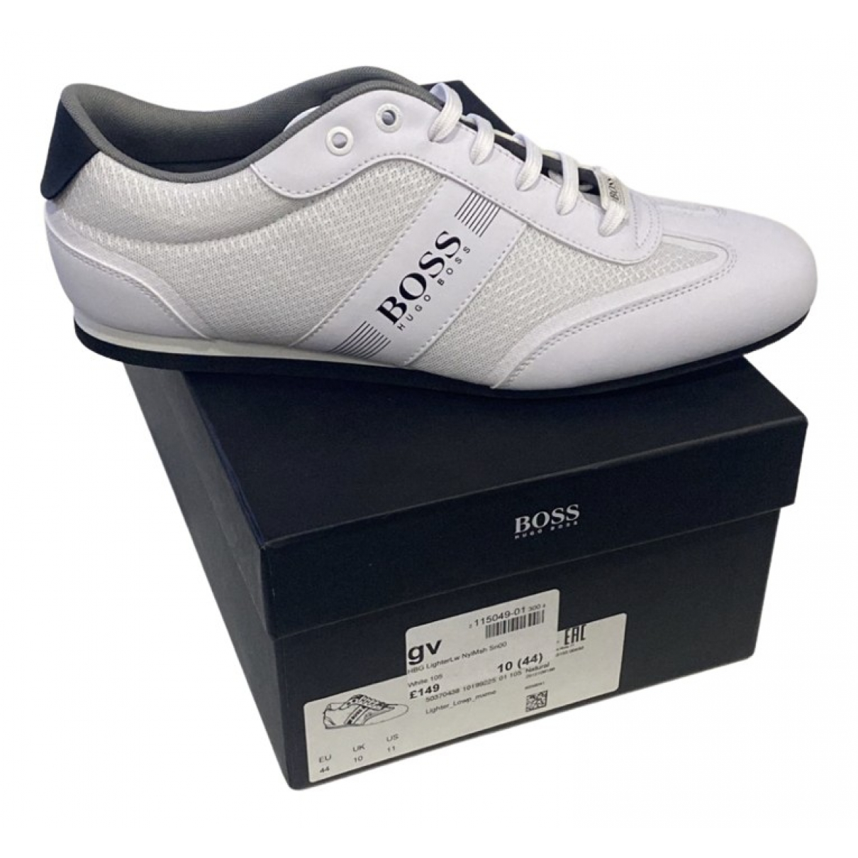 Leather low trainers Boss White size 10 